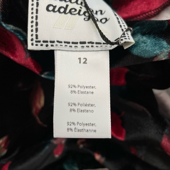 Autumn Adeigbo Rowenna Cutout Blouse velvet floral long sleeve crop 12 - Picture 4 of 10